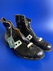 NOS Antique Vtg SPOT BUILT Football Shoes KANGAROO LEATHER Black Size 7E