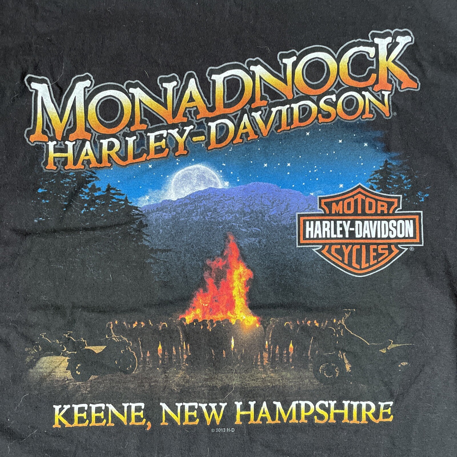 Maglietta Harley Davidson Motorcycles Monadnock da uomo grande nera Keene New Hampshire