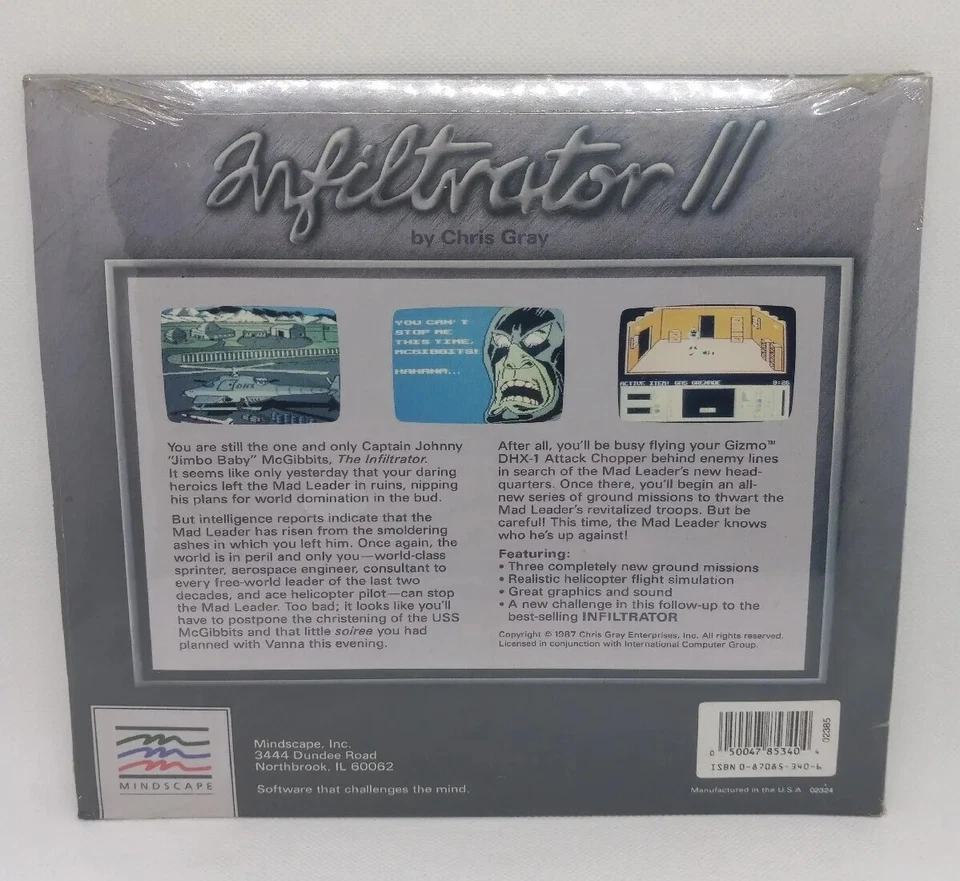Commodore 64/128 Infiltrator II Vintage 1987 Game * Brand New & Factory Sealed - Image 2 of 2