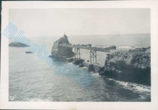  Biarritz France  Rocher de la Vierge pier in 1950  3.25 x 2.25 inches 