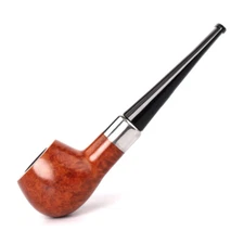 Handmade Briar Straight Stem Wood Tobacco Smoking Pipe With Decoration Ring