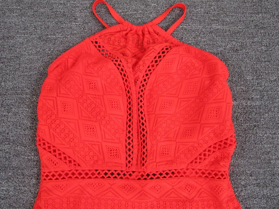 Traje de baño Hula Honey para mujer talla XL rojo traje de baño de una pieza liso Foto 2 de 4