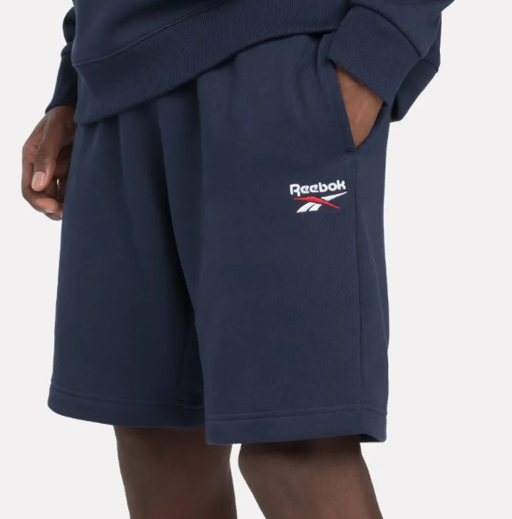 Мужские спортивные шорты Reebok Regular fit синие однотонные большого размера 6790₽