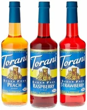 Torani 750 mL Sugar Free Flavoring Syrup 25.4 oz 6/Pack (select flavor below)
