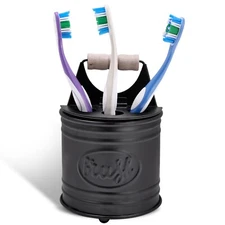 Autumn Alley Black Farmhouse Toothbrush Holders for Bathrooms, Rustic accessory