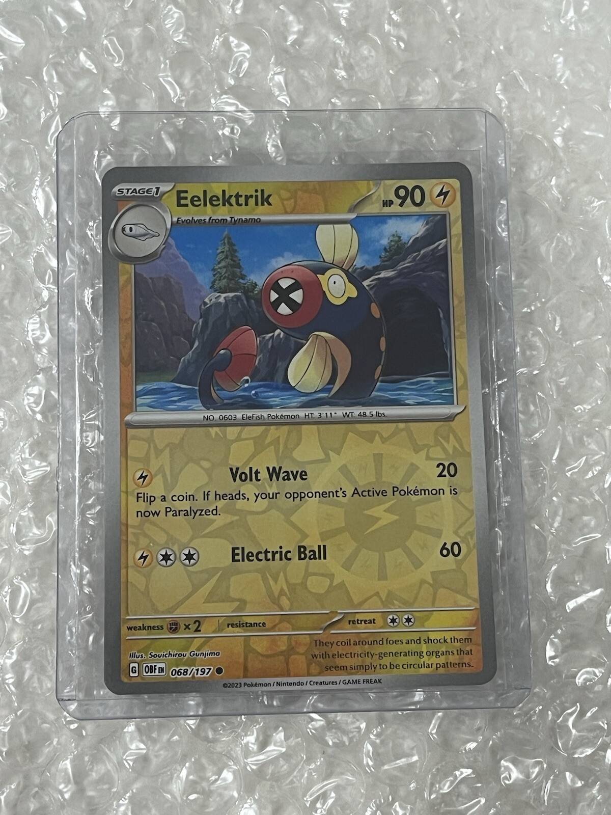 Eelektrik 068 Sv03: Obsidian Flames Reverse Holo Pokemon NM