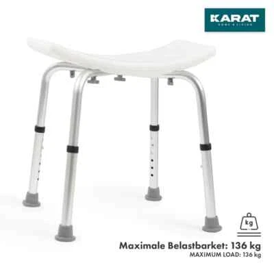 KARAT Dusch- und Badhocker Noah Plus Höhenverstellbar Rutschfeste Gummifüße bis 136 kg