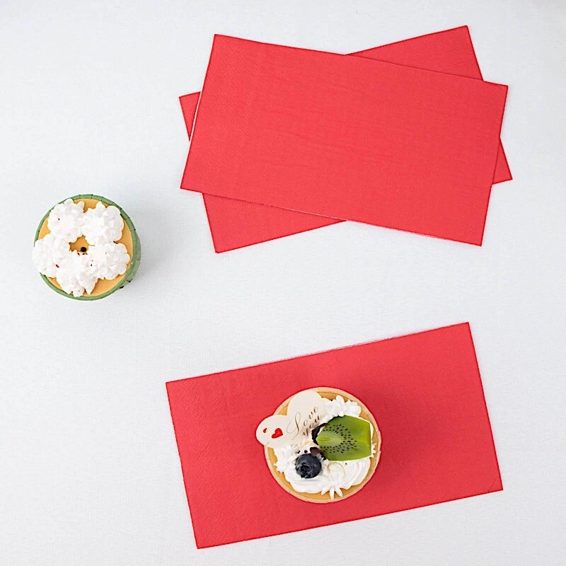 RED 50 Soft 2 Ply Dinner Cocktail Paper NAPKINS Party Events Home Decorations - Image 2 of 4