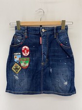 DSQUARED2 Denim Mini Skirt with Patch, Size 38, Cotton, IDG d75ma0524