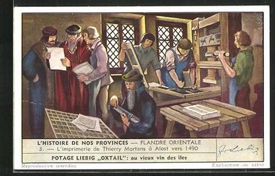 Sammelbild Liebig, L´Histoire de nos Provinces, Alost, Flandre Orientale, L´imp 