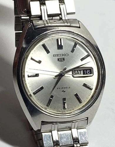 Vintage 1967 Seiko 5 5126-8010 Automatic 23J Silver Dial - Working JDM - NR, 5S