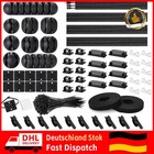 192 STK Kabelmanagement Schreibtisch Set - 4 Kabelschlauch Schwarz, 2 Rolle Kl