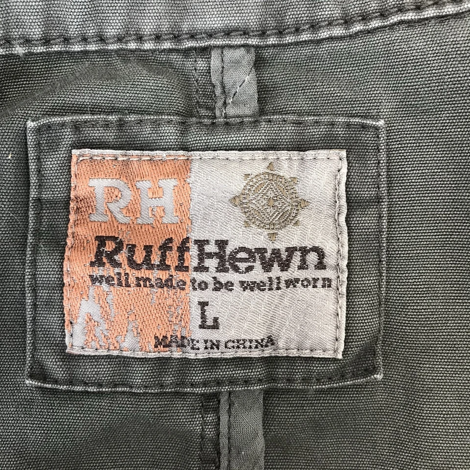 Ruff Hewn 2 Button Blazer Women's L Gray Green Denim Pockets Jacket - Image 3 of 4