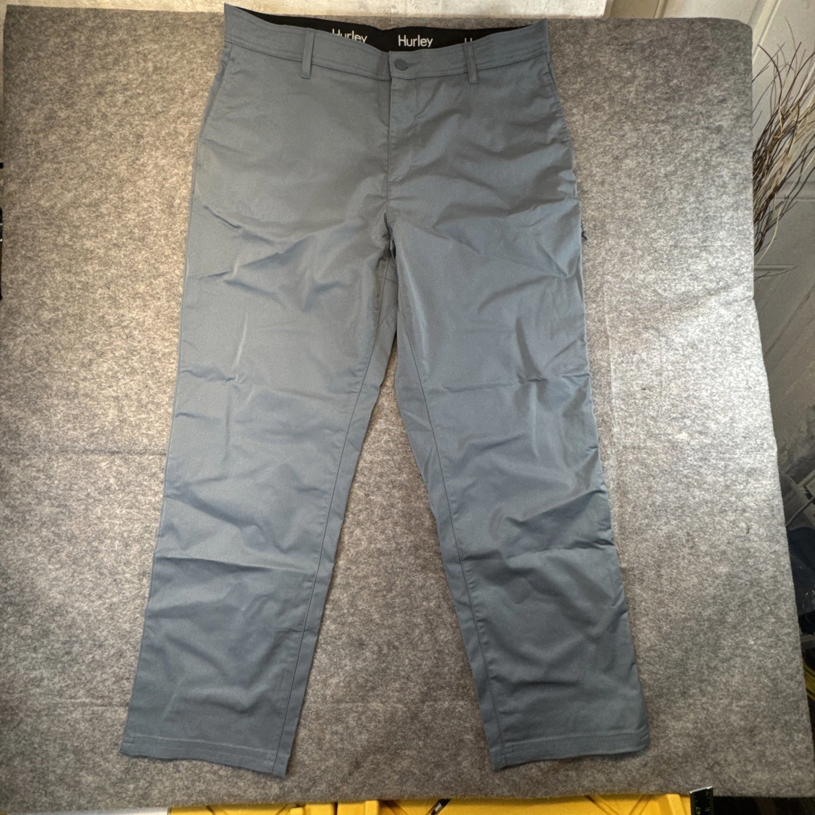 Hurley Mens Dri-FIT Performance Chino Pants Slate Blue Gray Size 40 Straight Leg