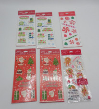 6 Hallmark Christmas Winter Holiday Stickers NIP Puffy Glitter Scented