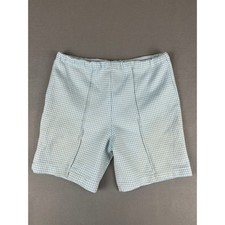 Vintage Houndstooth High Waisted Pull On Shorts Blue White S/M