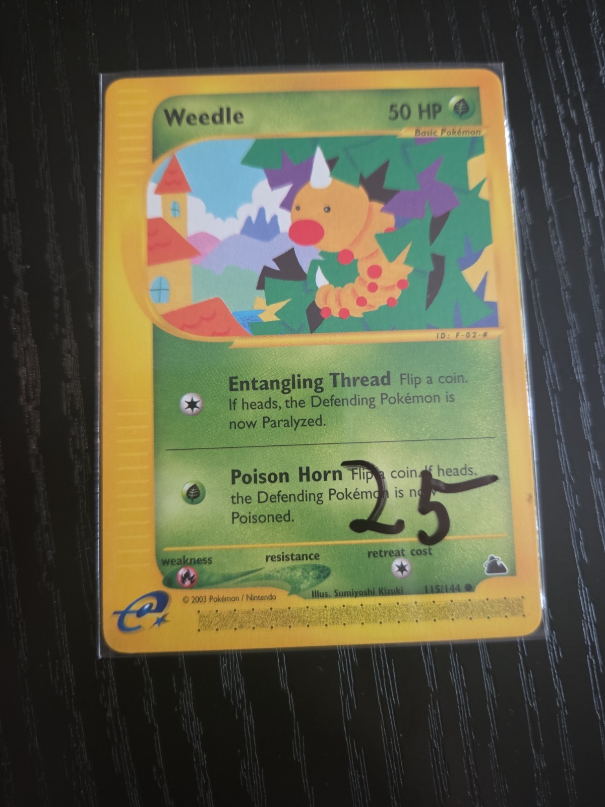 Weedle Skyridge 115/144 Regular Common Card in NM Condition