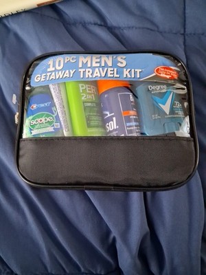 10 Piece Men's Travel Essentials Set Pert Plus 2n1, Barbasol, Degree, Crest. New