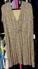 Amazon Essentials Women’s plus size 3X Animal Print mini dress v-neck tan New
