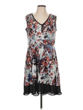 Simply Vera Vera Wang Women Gray Casual Dress L Petites