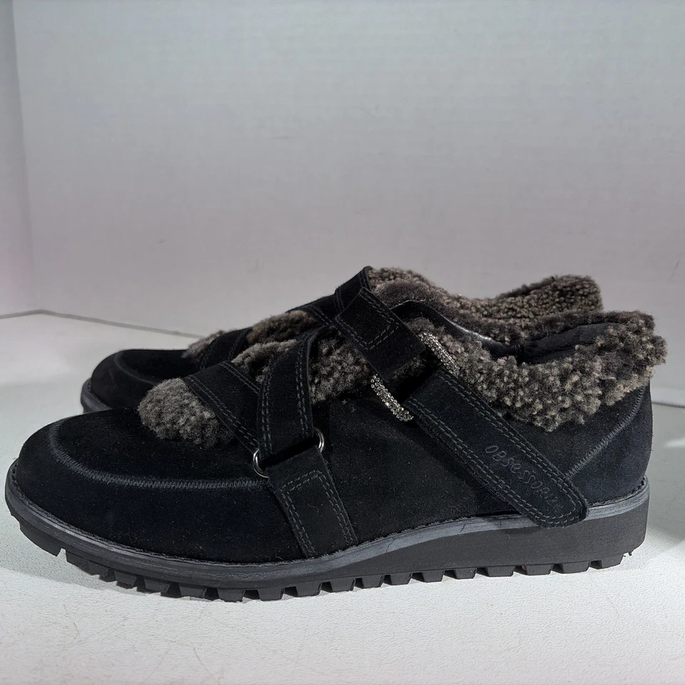 Stuart Weitzman Negro Gamuza Cuero Cálido Botines Tenis Piel Sintética Mujer Talla 8 Foto 3 de 4