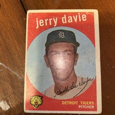 1959 Topps Jerry Davie Detroit Tigers #256