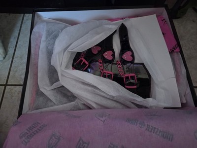 YRU Monster High Dune Lo Draculaura Black Pink Platform Ankle Boot 6