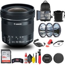 Canon EF-S 10-18mm f/4.5-5.6 IS STM Lens 9519B002 Filter BackPack More