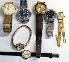 Job Lot of 7 Vintage Manual Wind WRISTWATCHES, Timex, Services, Montine +