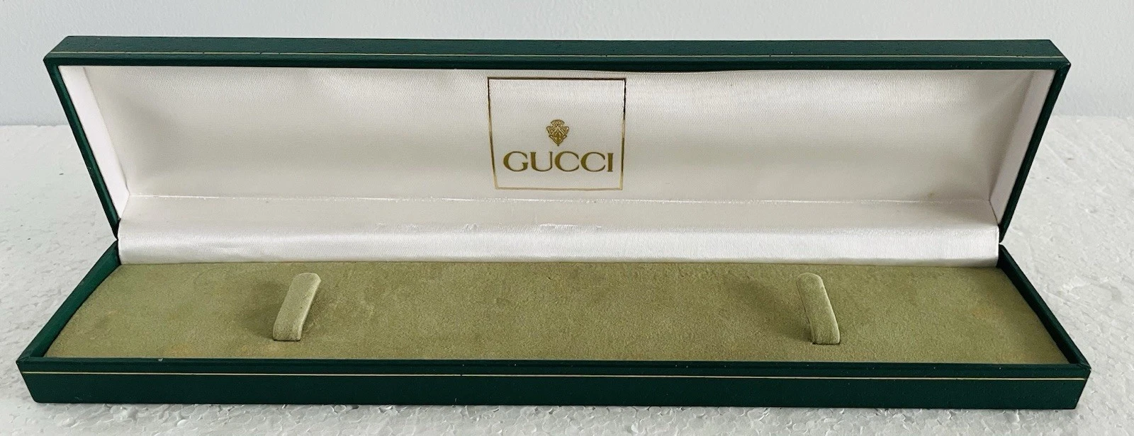 Véritable boîte de présentation montre Gucci vintage vert foncé