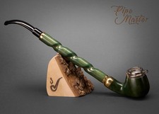 Mr. Brog WOODEN TOBACCO SMOKING PIPE 13 Dezerter Green  Churchwarden Cover + BOX