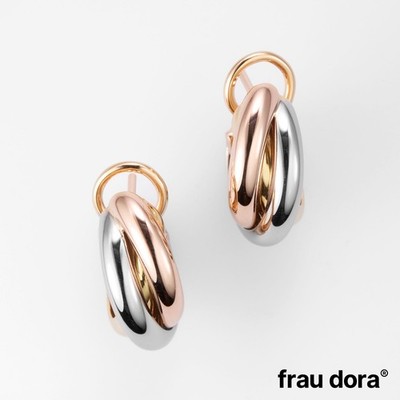 Cartier Trinity Ohrstecker - Creolen 750/- Gelb-Weiß-Roségold