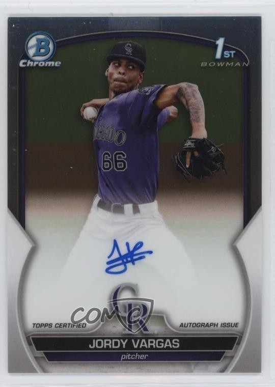 2023 Bowman Chrome Prospect Auto Jordy Vargas #CPA-JVG Auto 01wt