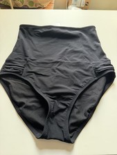 LANDS' END High Waisted Bikini Swim Bottoms Black Size 10