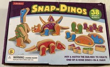 Mix and Match Wooden Snap Together Dinosaur Puzzle for Kids