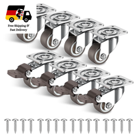25Mm MöBelrollen Lenkrollen 8Er Set Schwarz 80Kg Belastbar FüR MöBel Mit Bremsen