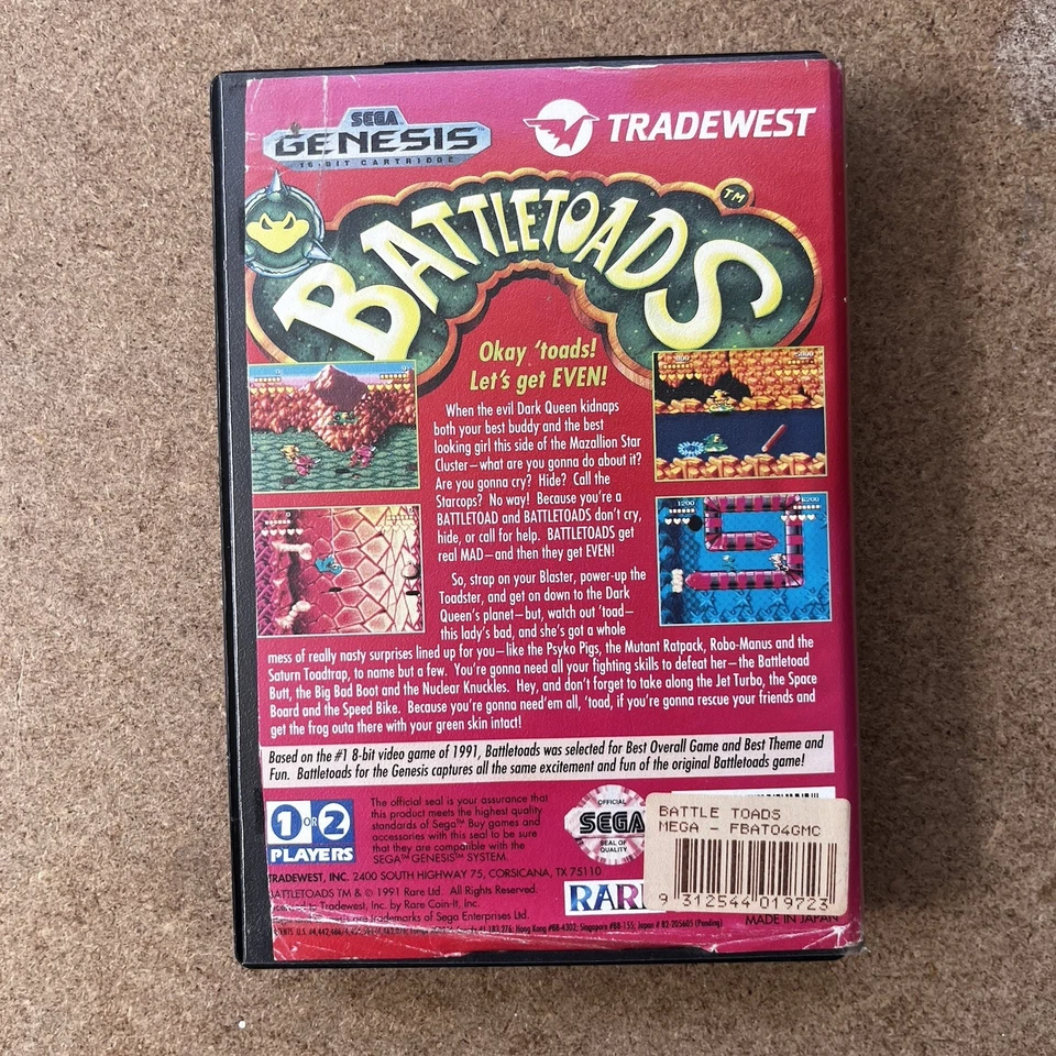 Battletoads - Sega Mega Drive Game with Case *FREE Next Day Post from Sydney* - Image 2 of 4