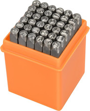 37Pcs Metal Stamping Kit, 3Mm 1/8" Number and Letter Stamp Set, Include Artisti