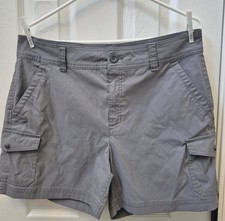 NWOT EDDIE BAUER new Cargo Snap Pocket Cargo Shorts Ladies Size 12 Gray