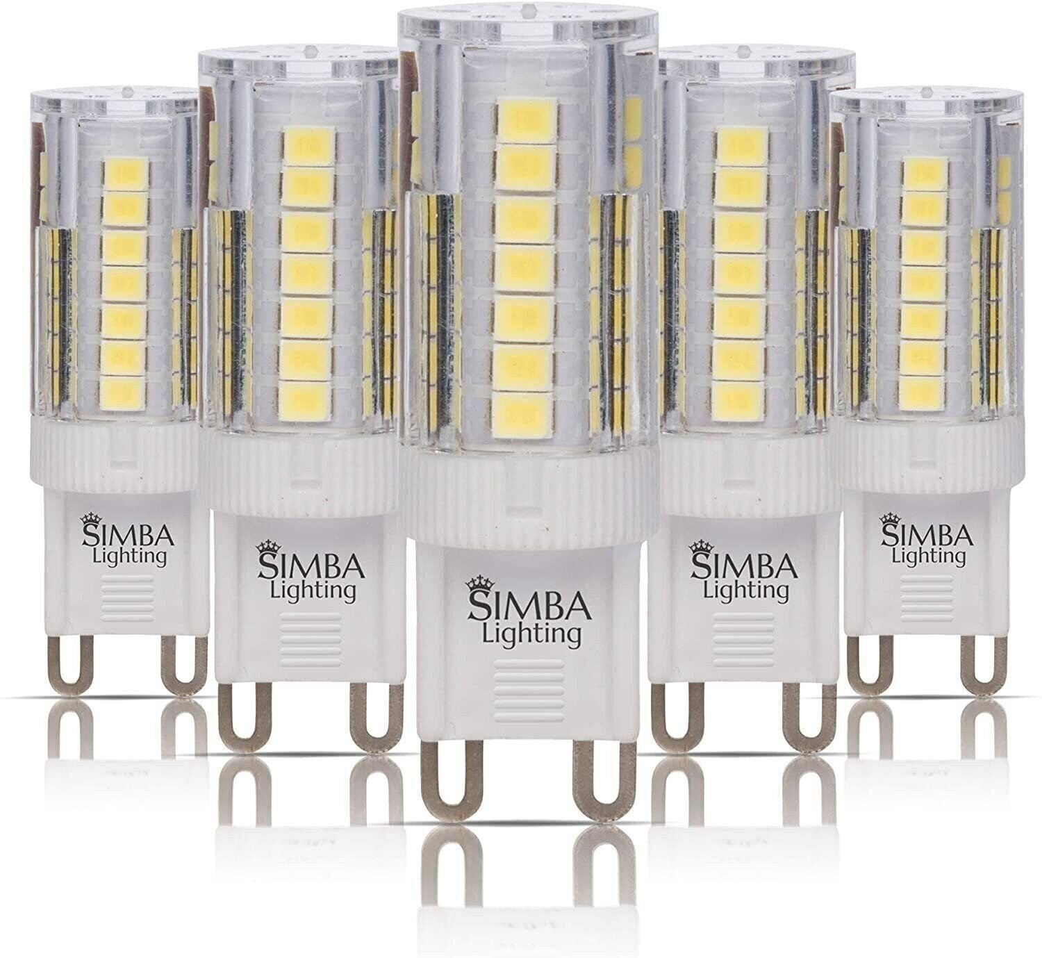 [5 Pack] LED G9 4W T5 40W Replacement JCD Bi-Pin Base 120V 6000K Daylight