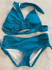 Victoria Secret Women s Teal Two-Piece Swim Set Comfortable Halter Bikini XS New