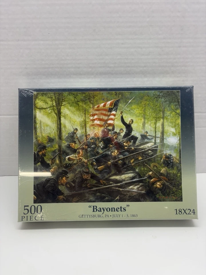 Lote de rompecabezas de la Guerra Civil White Mountain Jackson & Lee 1000 piezas + 500 bayonetas selladas Foto 2 de 3