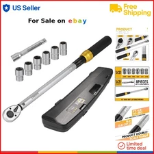 Half-Inch Drive Torque Wrench Set 8pcs Calibration ft-lb Nm Home Automotive