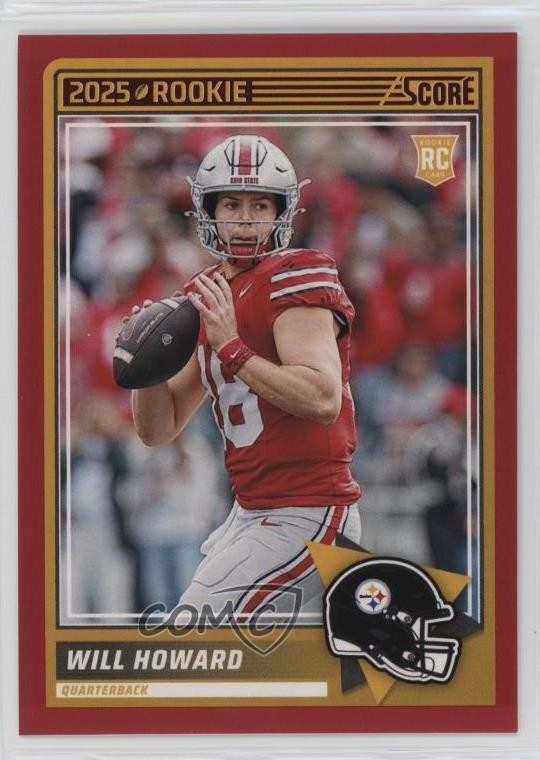 2025 Score Rookies Red Will Howard #3 RC 1mc5