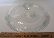 Vtg Glass Crock Pot Cookware Lid Clear Round ...
