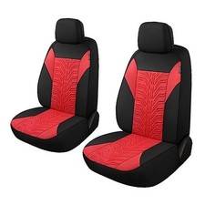 Car Seat Covers Washable and Breathable Premium Cloth Seat Front Set Black/Red