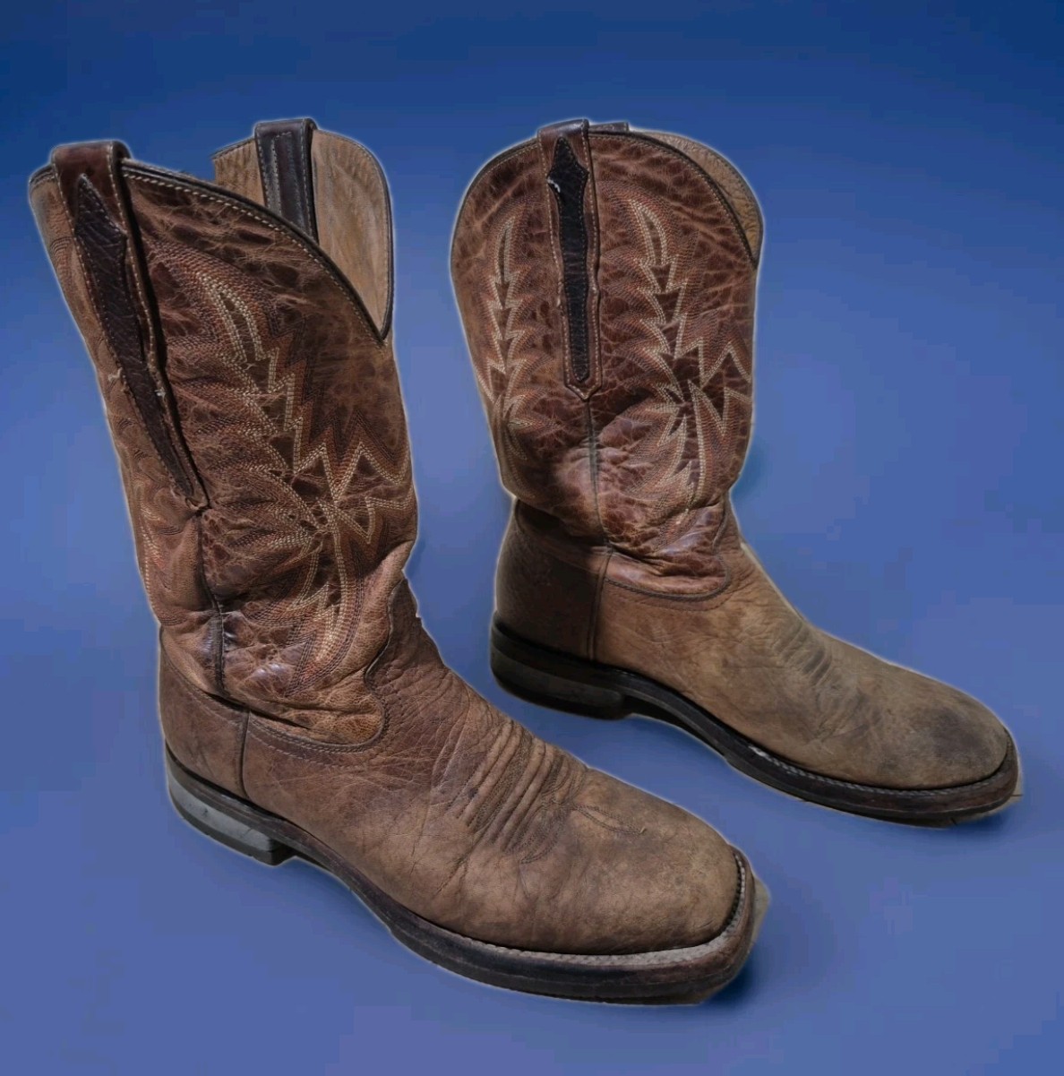 Lucches M4090 Mens Size 8.5 D Leather Western Cowboy Rudy Square Toe Boots