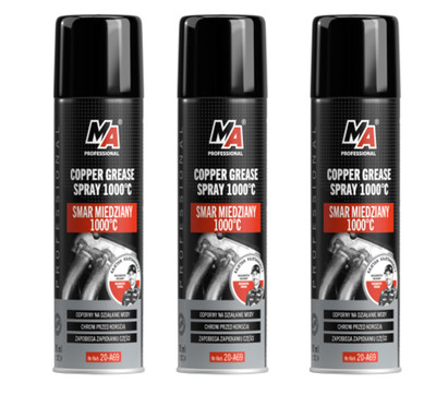 3x Kupferfett Spray Copper Grease 1000°C 200ml Hochtemperatur-Kupferfett  20-A69