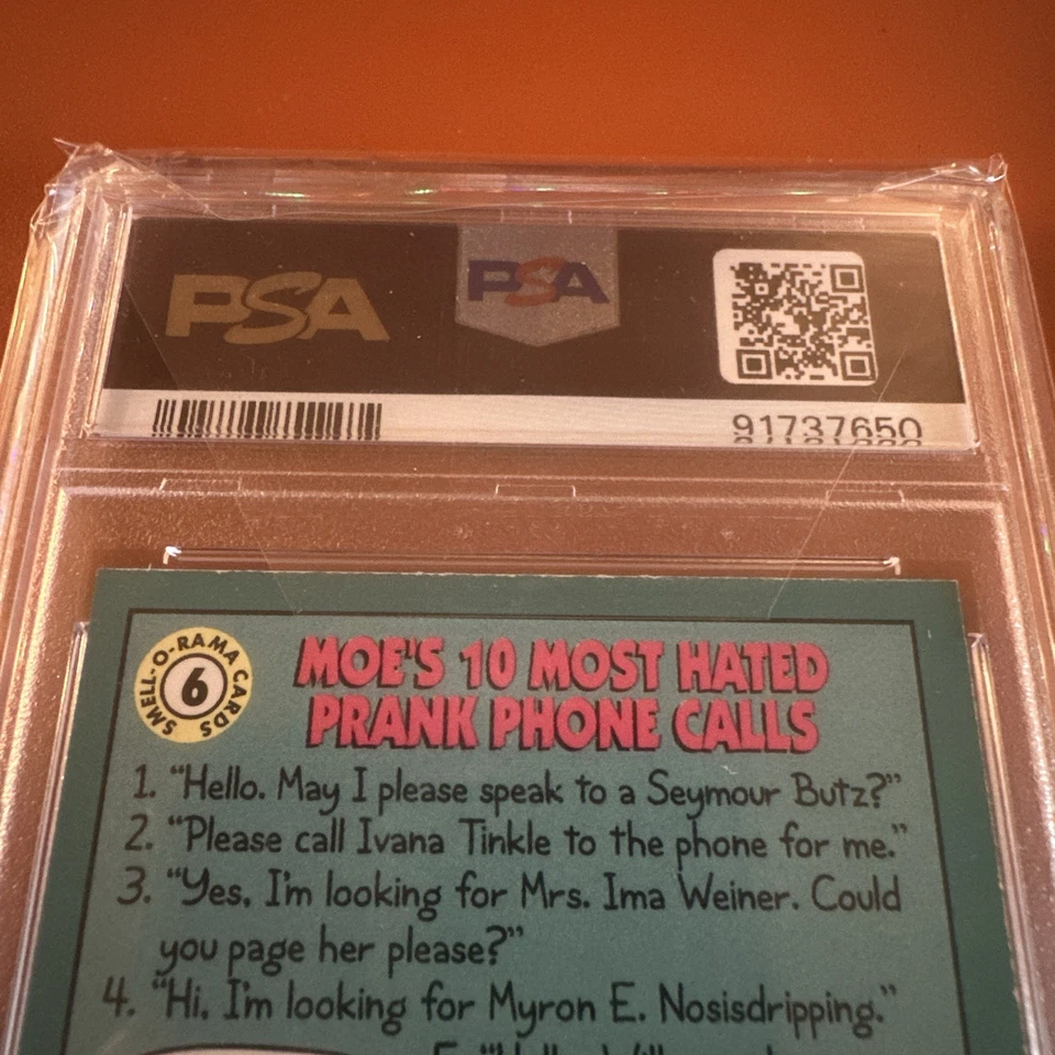 1994 Skybox The Simpsons Series II Smell O Rama Moe's Hated Prank P/C PSA 8 - Image 4 of 4