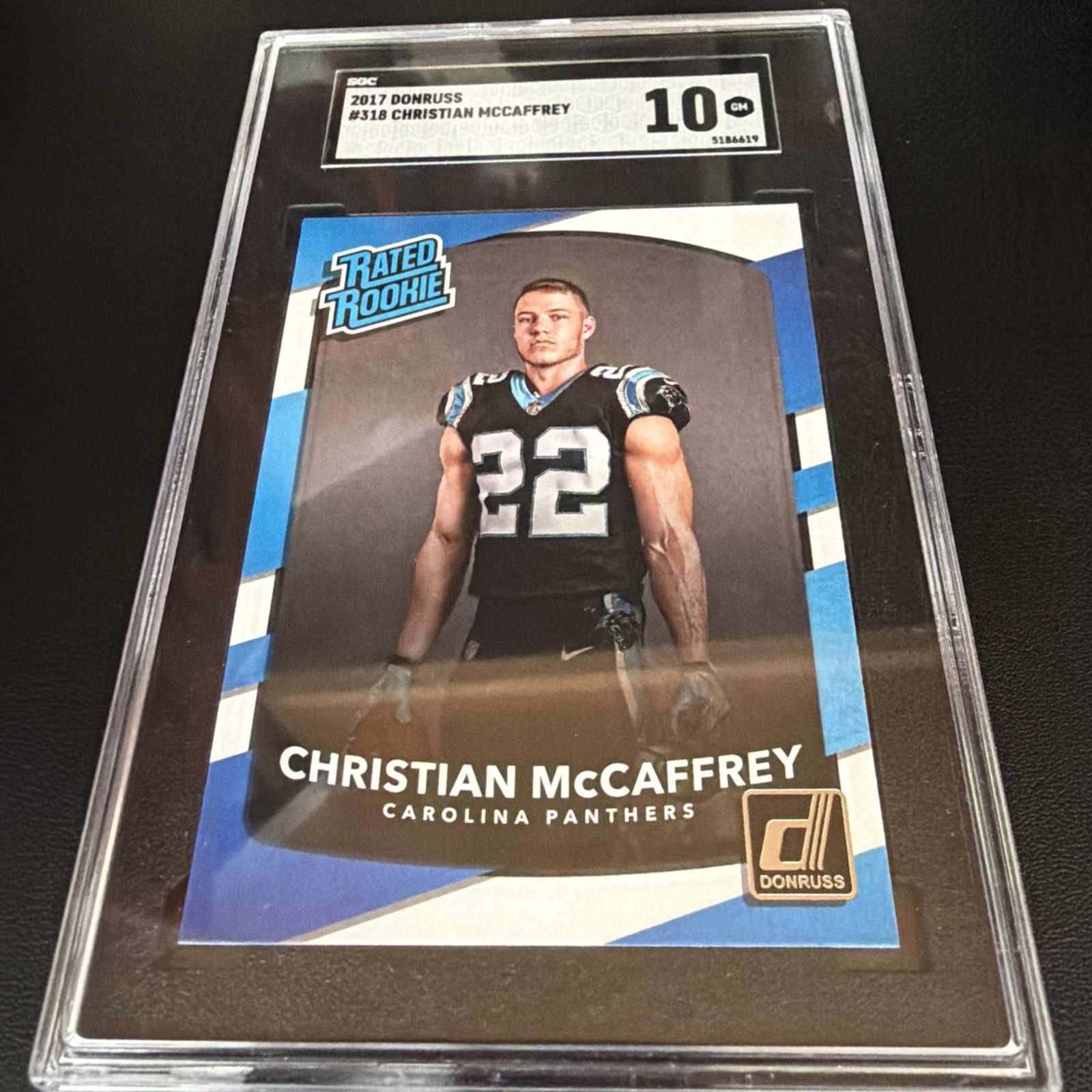 2017 Panini Donruss Rated Rookie #318 Christian Mccaffrey SGC 10 RC Gem Mint